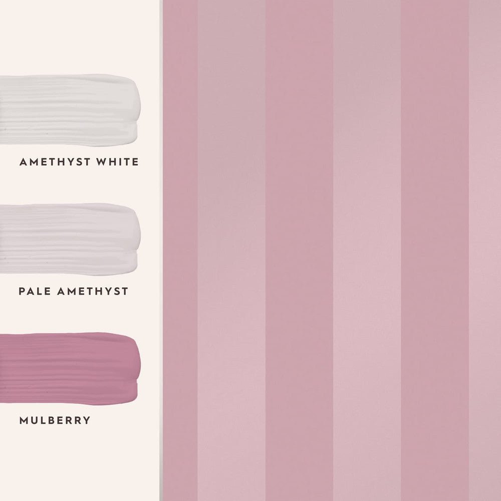 Lille Pearlescent Stripe Wallpaper - Mulberry Purple - Laura Ashley - 118477 - Premier Wallcovering