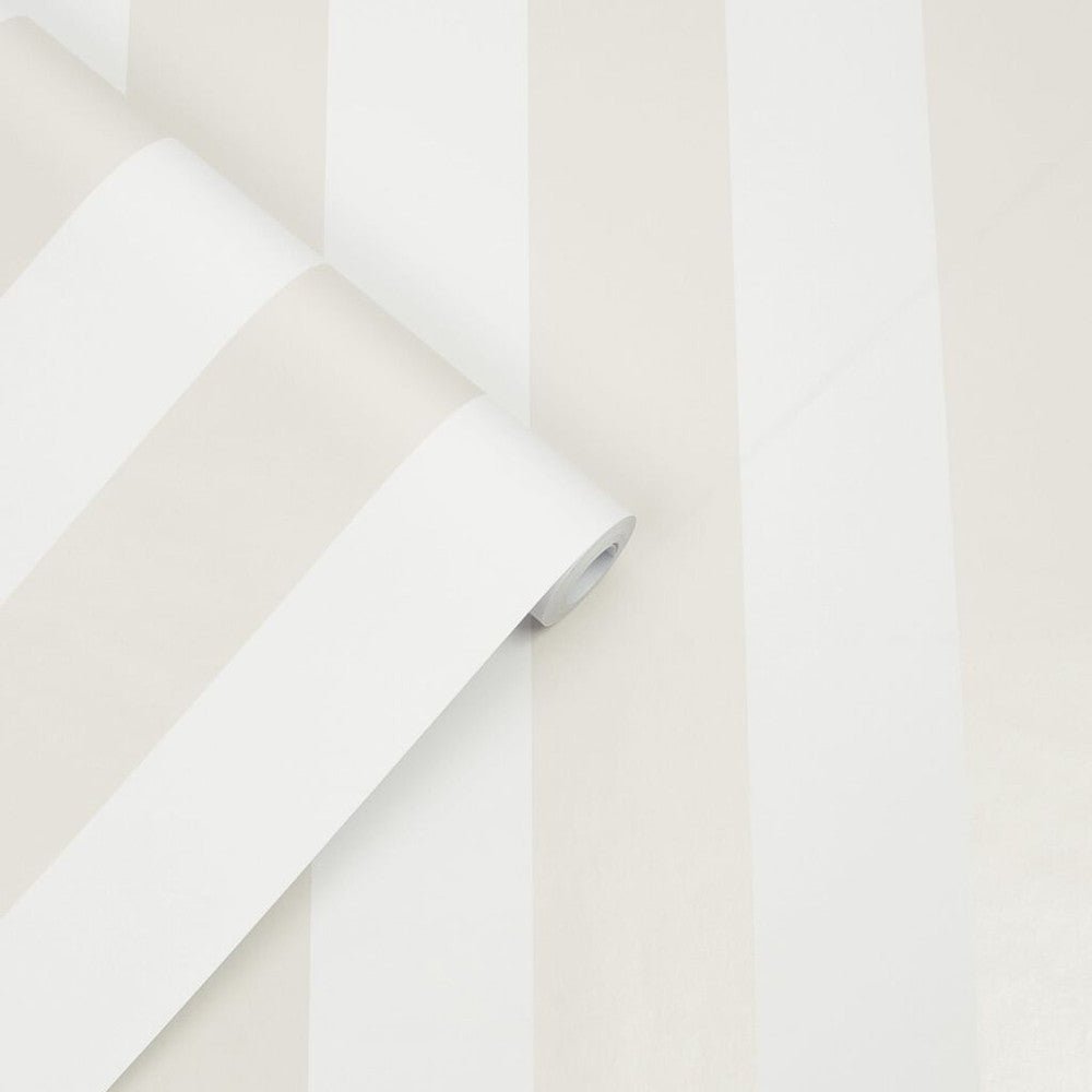 Lille Pearlescent Stripe Wallpaper - White - Laura Ashley - 113336 - Premier Wallcovering