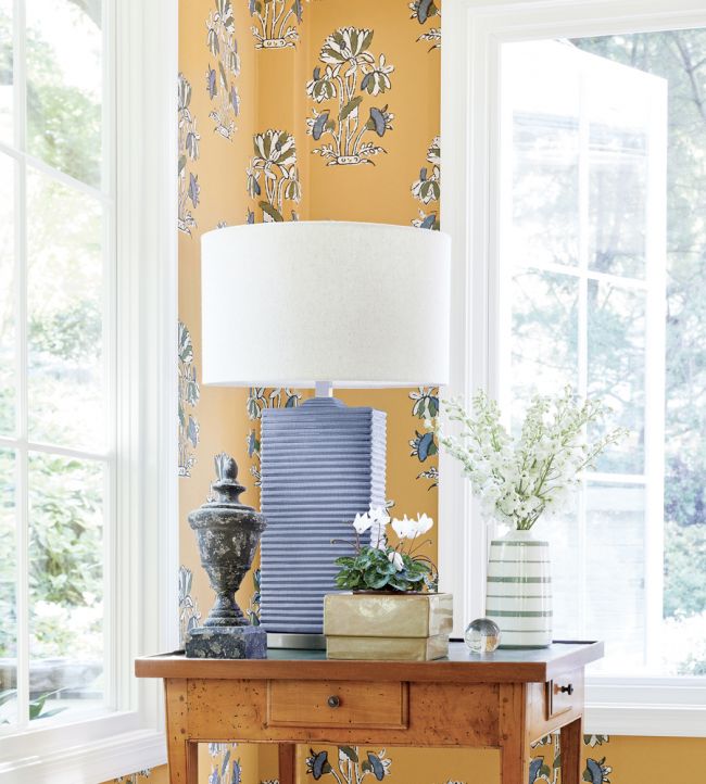 Lily Flower Wallpaper - Black - Thibaut - T13200 - Premier Wallcovering