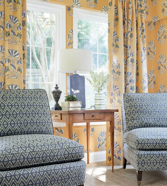 Lily Flower Wallpaper - Black - Thibaut - T13200 - Premier Wallcovering