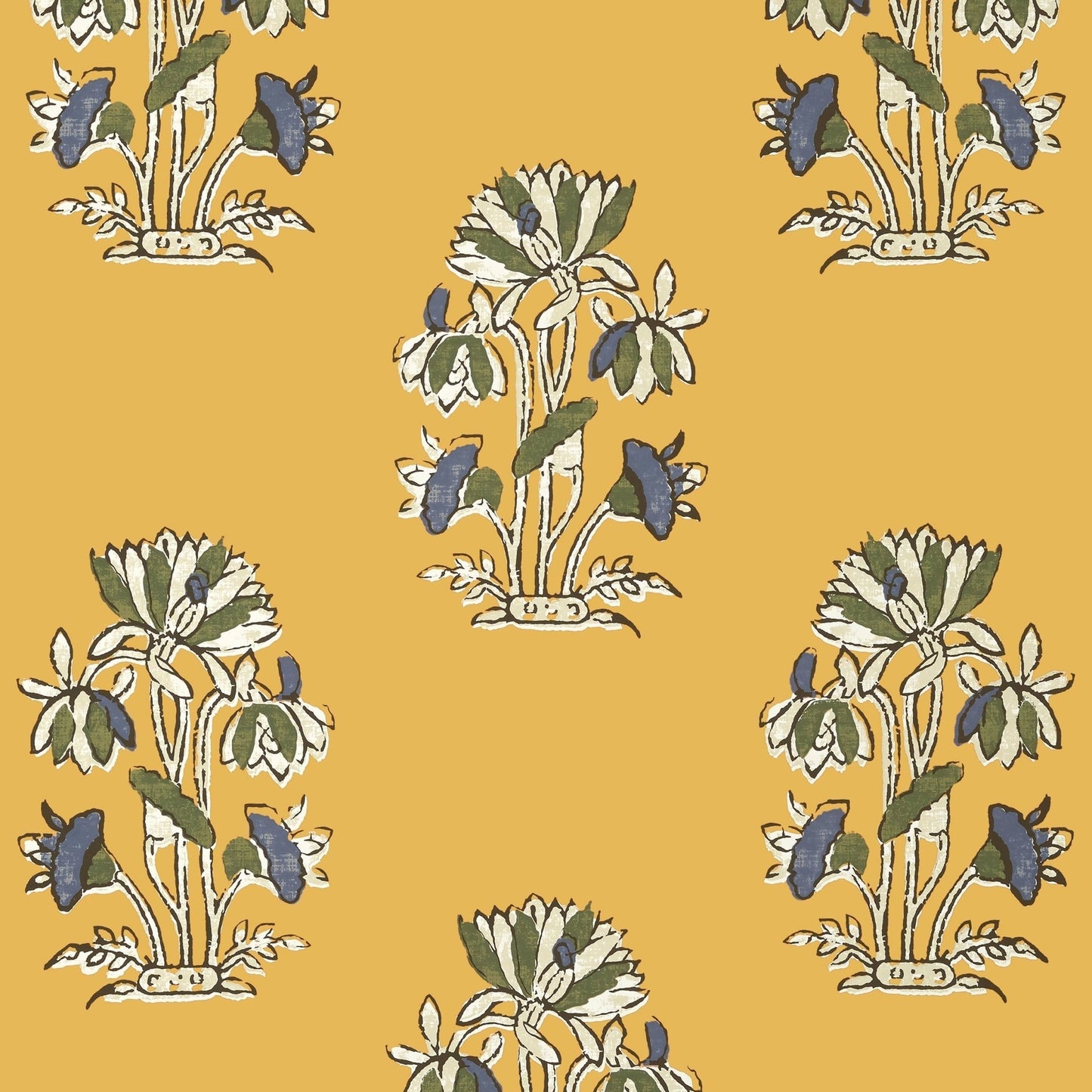 Lily Flower Wallpaper - Harvest Gold - Thibaut - T13202 - Premier Wallcovering