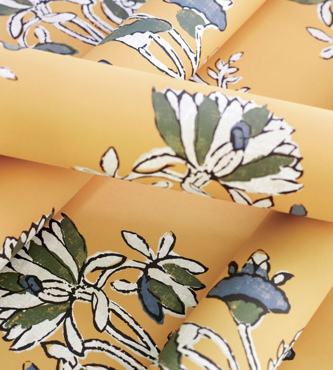Lily Flower Wallpaper - Black - Thibaut - T13200 - Premier Wallcovering