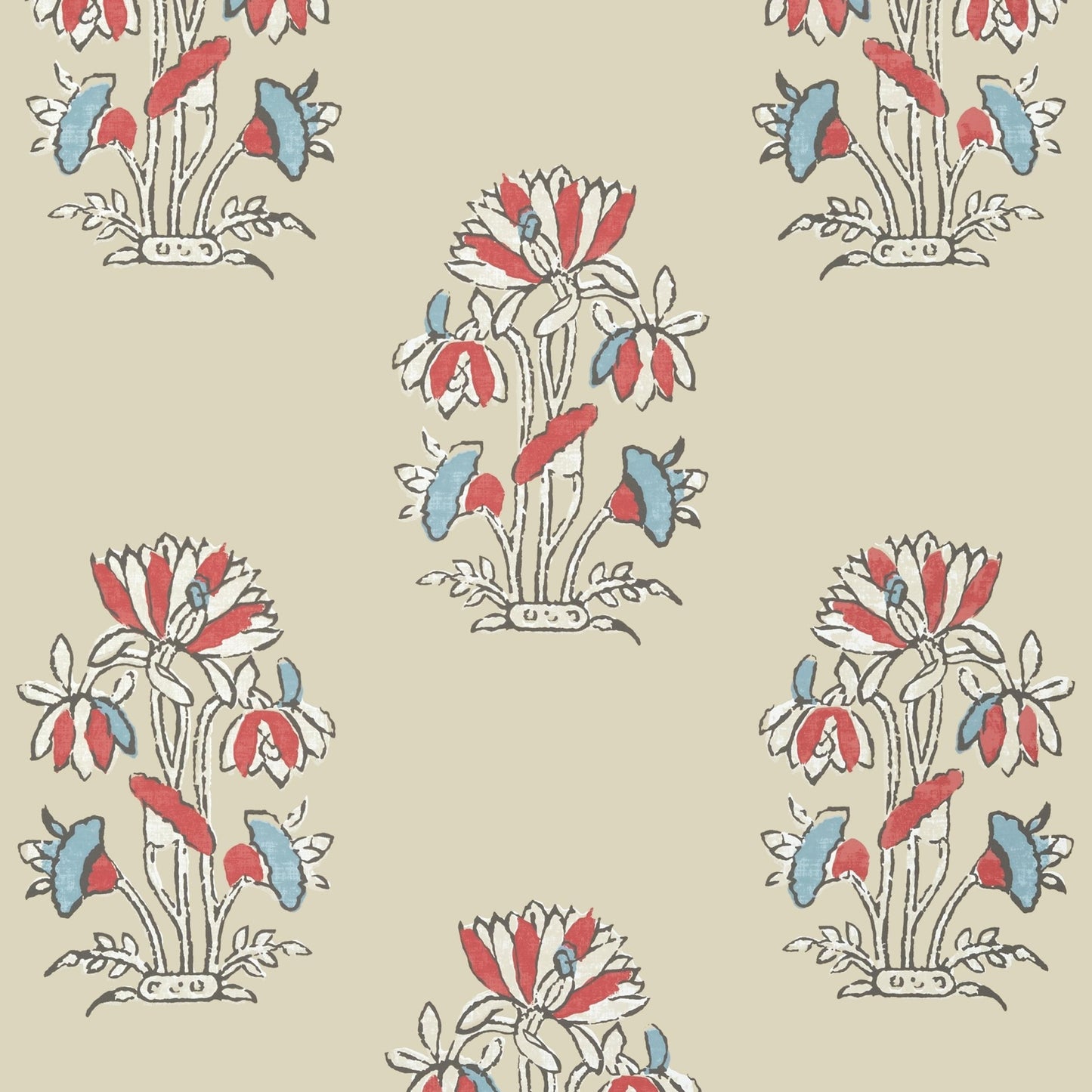 Lily Flower Wallpaper - Beige & Sunbaked - Thibaut - T13206 - Premier Wallcovering