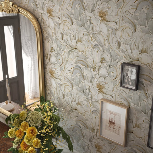 Lily of the Manor Wallpaper - Vintage Cream - LAN100333 - Lucie Annabel - Premier Wallcovering