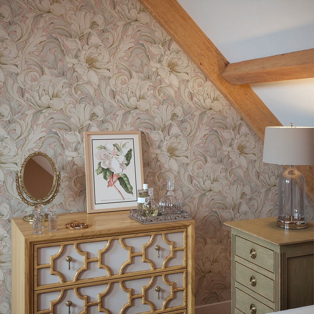 Lily of the Manor Wallpaper - Dusty Pink - LAN100336 - Lucie Annabel - Premier Wallcovering