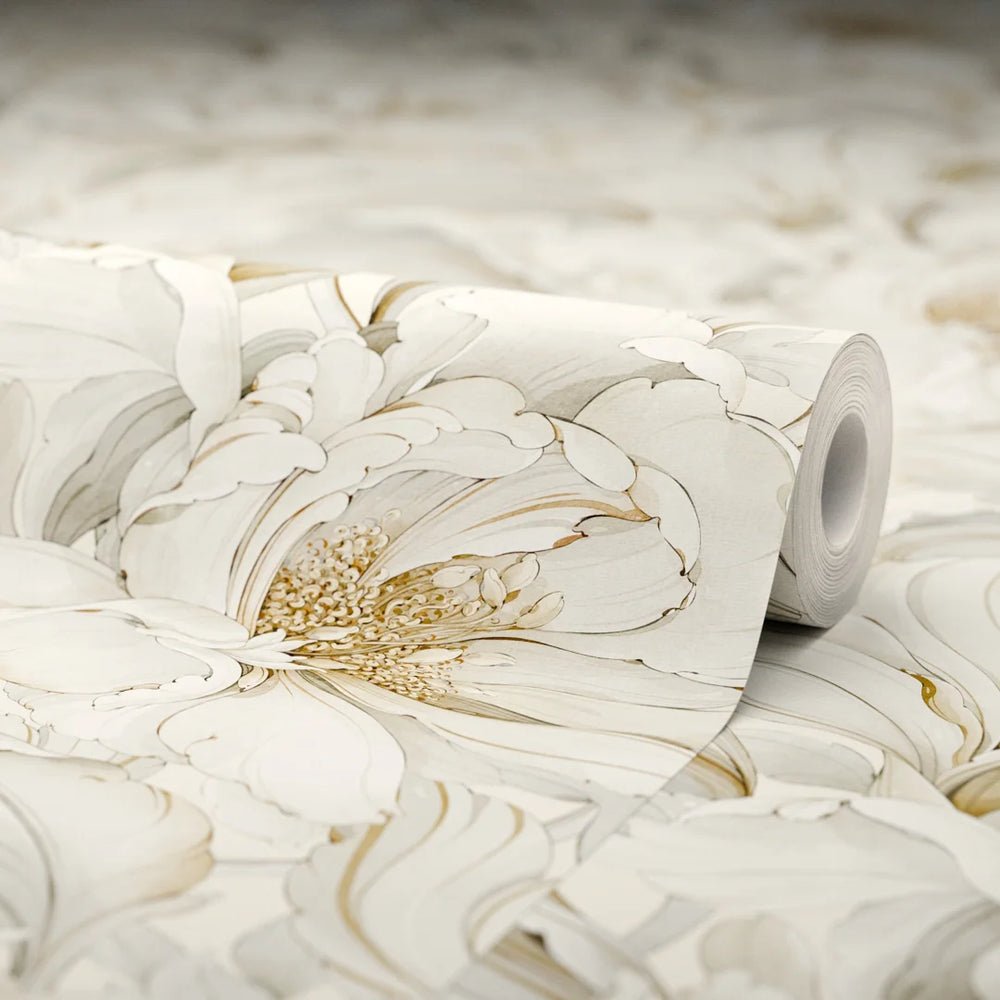 Lily of the Manor Wallpaper - Vintage Cream - LAN100333 - Lucie Annabel - Premier Wallcovering