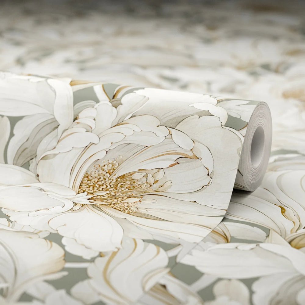Lily of the Manor Wallpaper - Wild Nettle Green - LAN100334 - Lucie Annabel - Premier Wallcovering