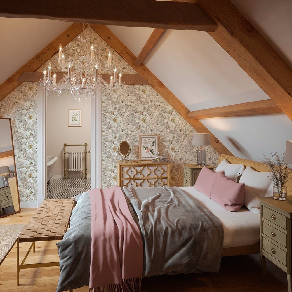 Lily of the Manor Wallpaper - Dusty Pink - LAN100336 - Lucie Annabel - Premier Wallcovering