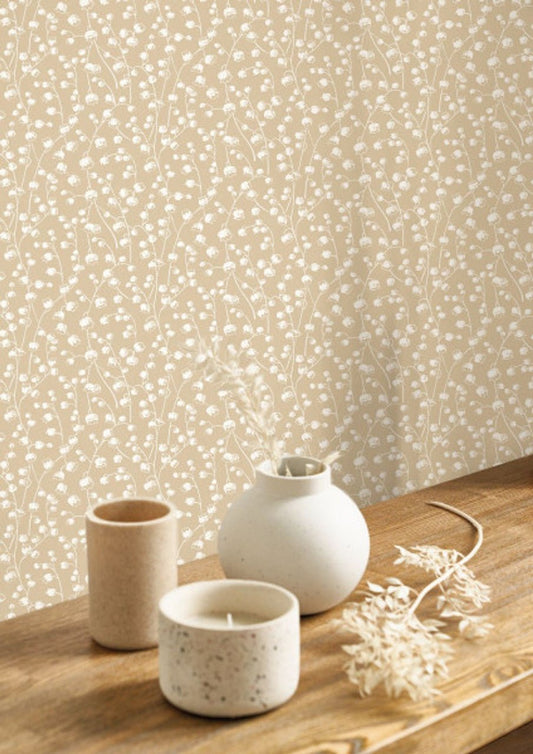 Lily of the Valley Flower Market Wallpaper - Ficelle - Casadeco - 89241331 - Premier Wallcovering