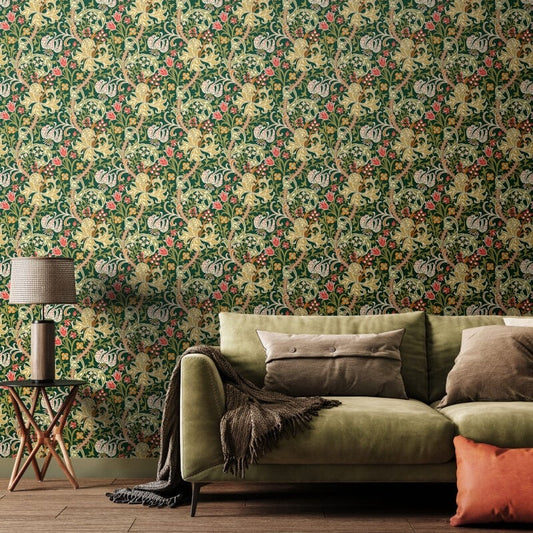 Lily Ogee Wallpaper - Forest Green - Hoopla Walls - HWA1133W - Premier Wallcovering