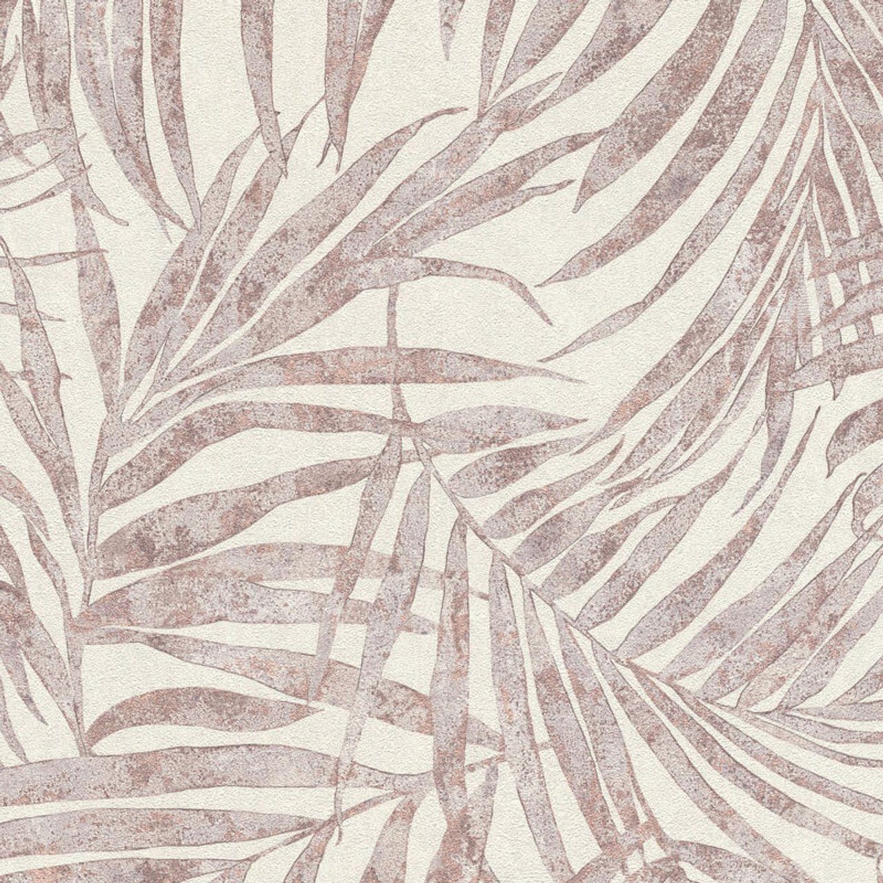 Linares Leaves Wallpaper - Pink/Grey & Cream - Rasch - 617436 - Premier Wallcovering