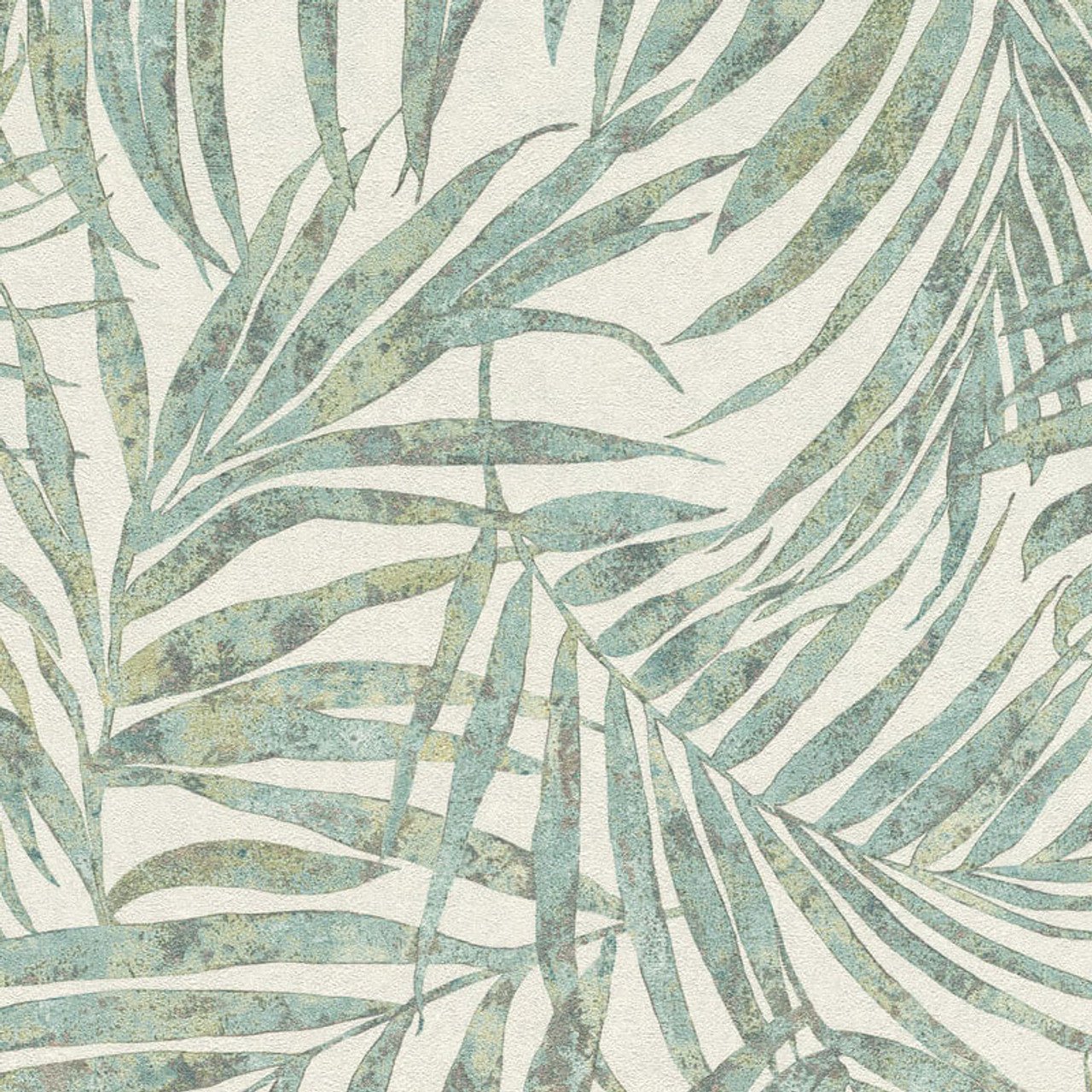 Linares Leaves Wallpaper - Green & Cream - Rasch - 617443 - Premier Wallcovering