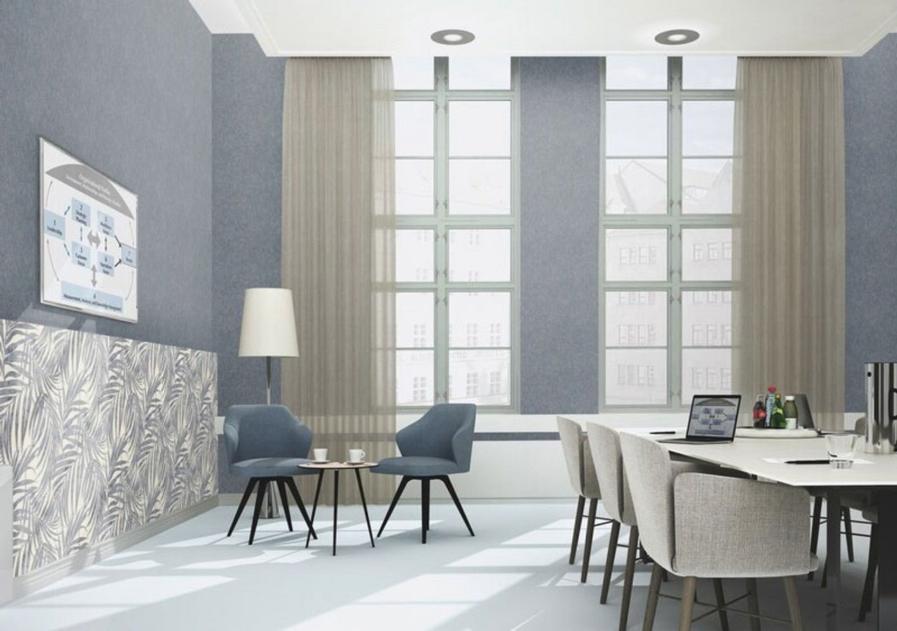 Linares Plain Wallpaper - Blue - Rasch - 617146 - Premier Wallcovering