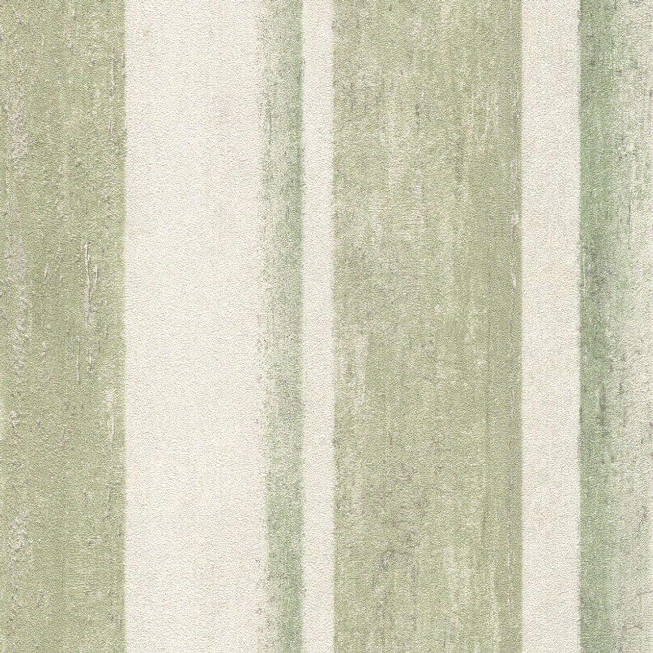 Linares Stripe Wallpaper - Green & Cream - Rasch - 617771 - Premier Wallcovering