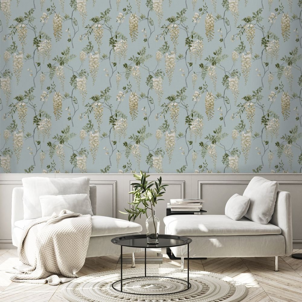 Lindenford Wallpaper - Cloudy Blue - Timothy Wilman - TW2542 - Premier Wallcovering
