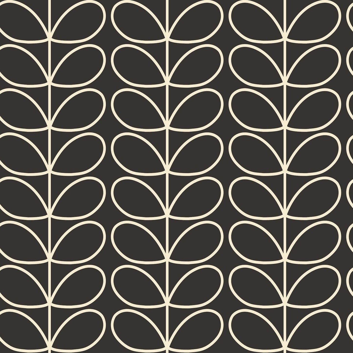 Linear Stem Wallpaper - Charcoal - Orla Kiely - 23AHLSTWLPDS-0100 - Premier Wallcovering