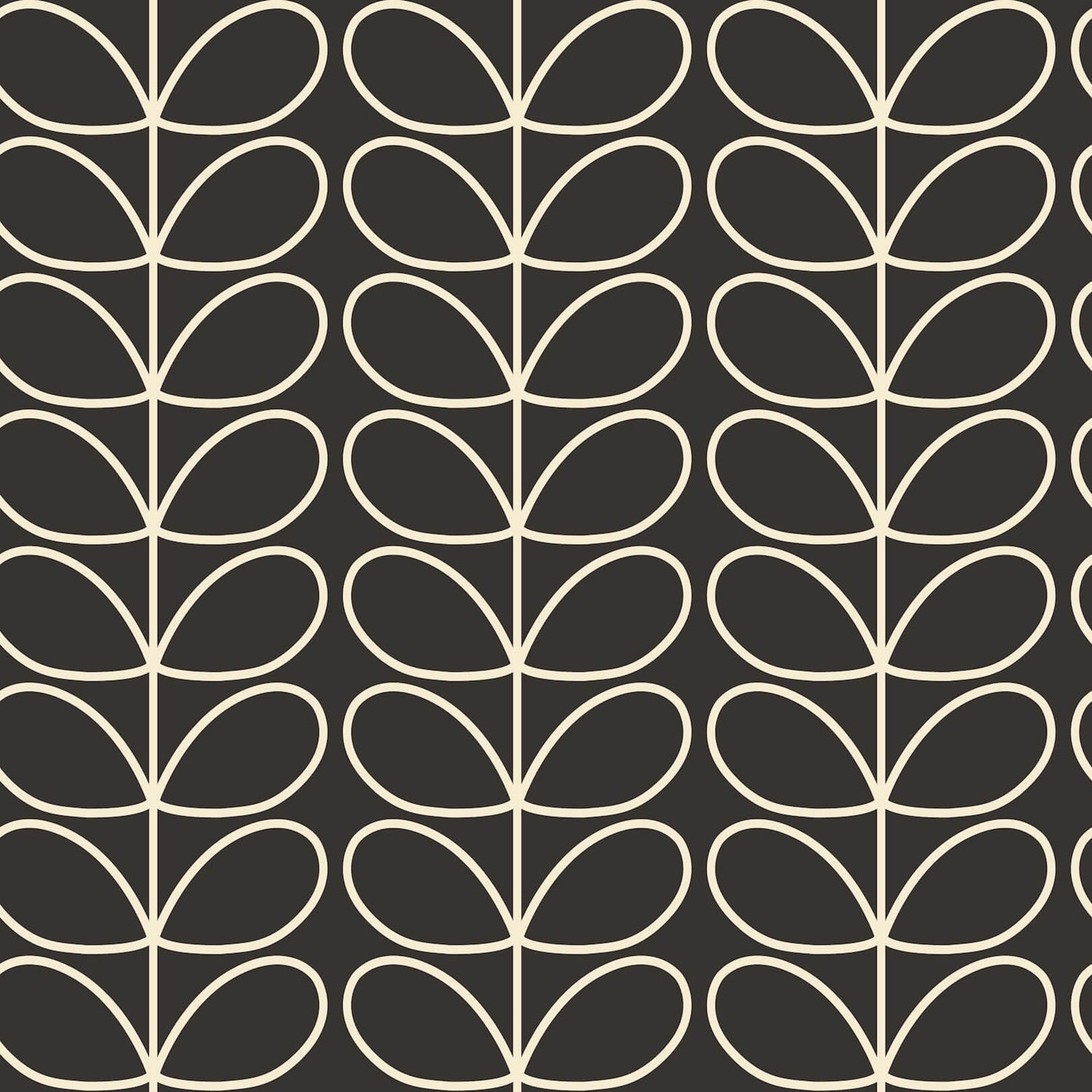 Linear Stem Wallpaper - Charcoal - Orla Kiely - 23AHLSTWLPDS-0100 - Premier Wallcovering