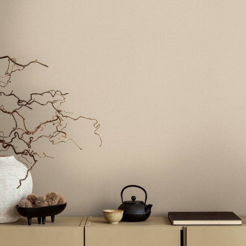 Linen Effect Texture Wallpaper - Beige - Michalsky Living - 39989-2 - Premier Wallcovering