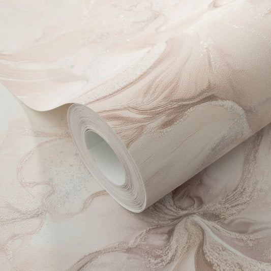 Liquid Aura Floral Metallic Wallpaper - Pink - Erismann - 10514 - 05 - Premier Wallcovering