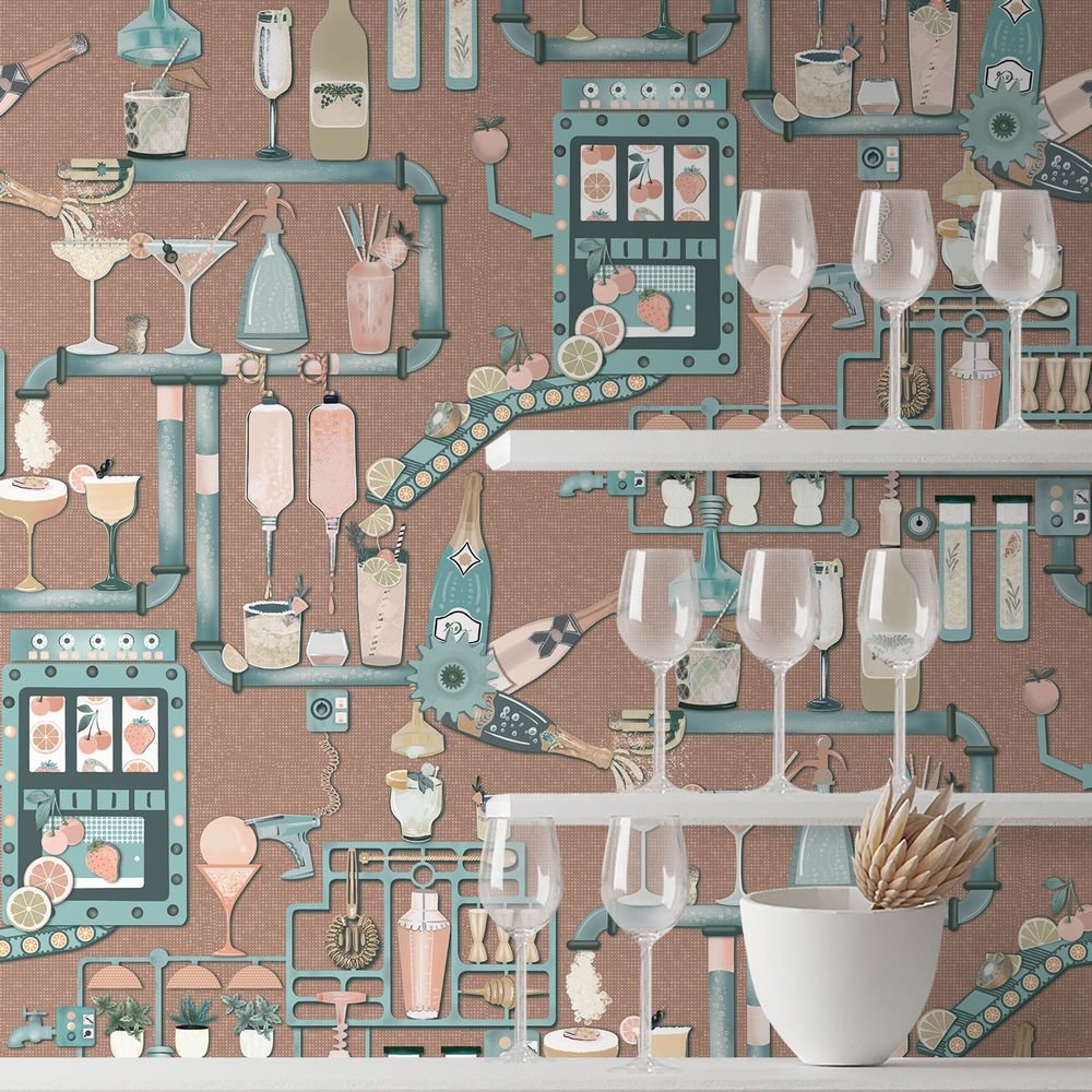 Liquid Lab Wallpaper - Mocha - Brand McKenzie - BMGI006/05A - Premier Wallcovering