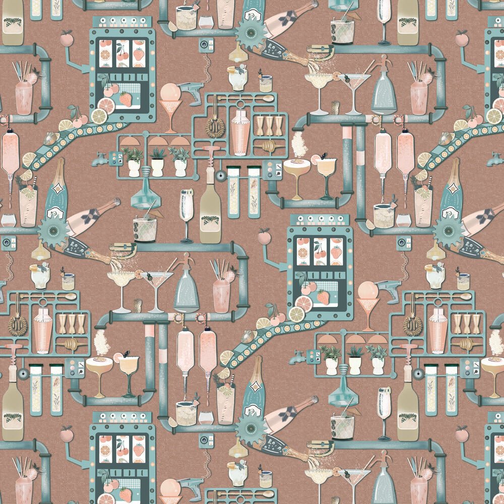 Liquid Lab Wallpaper - Mocha - Brand McKenzie - BMGI006/05A - Premier Wallcovering