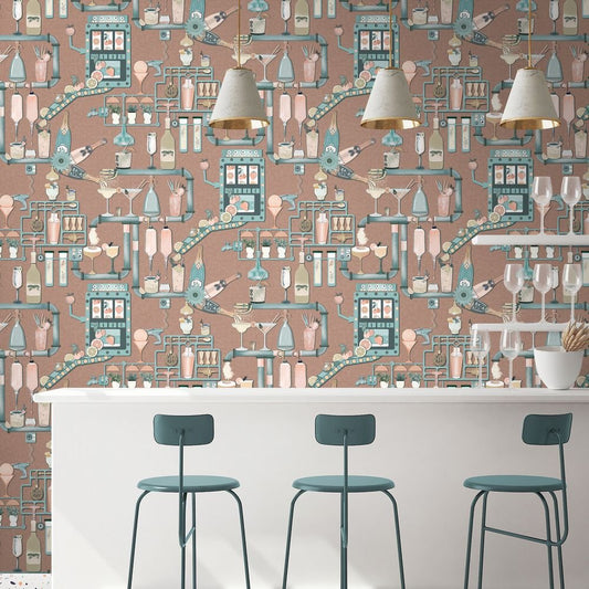 Liquid Lab Wallpaper - Mocha - Brand McKenzie - BMGI006/05A - Premier Wallcovering