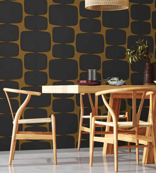 Lohko Wallpaper - Tumeric / Charcoal - NBIW113028 - Scion - Premier Wallcovering