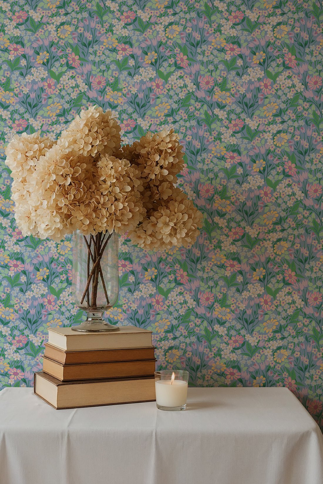 Lola, Petit Wallpaper - Sky Blue - Summer Gray - Premier Wallcovering