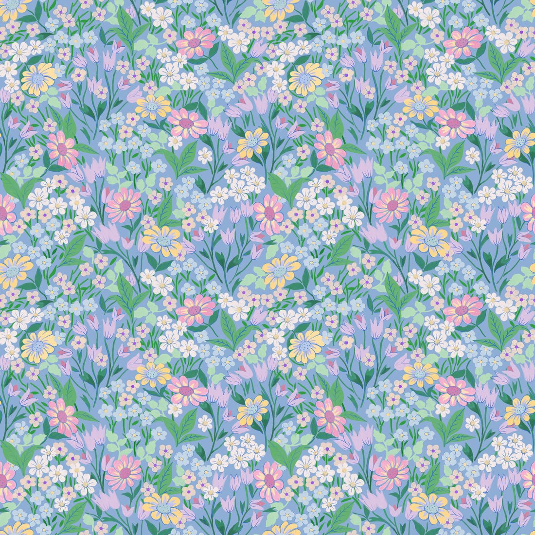 Lola, Petit Wallpaper - Sky Blue - Summer Gray - Premier Wallcovering
