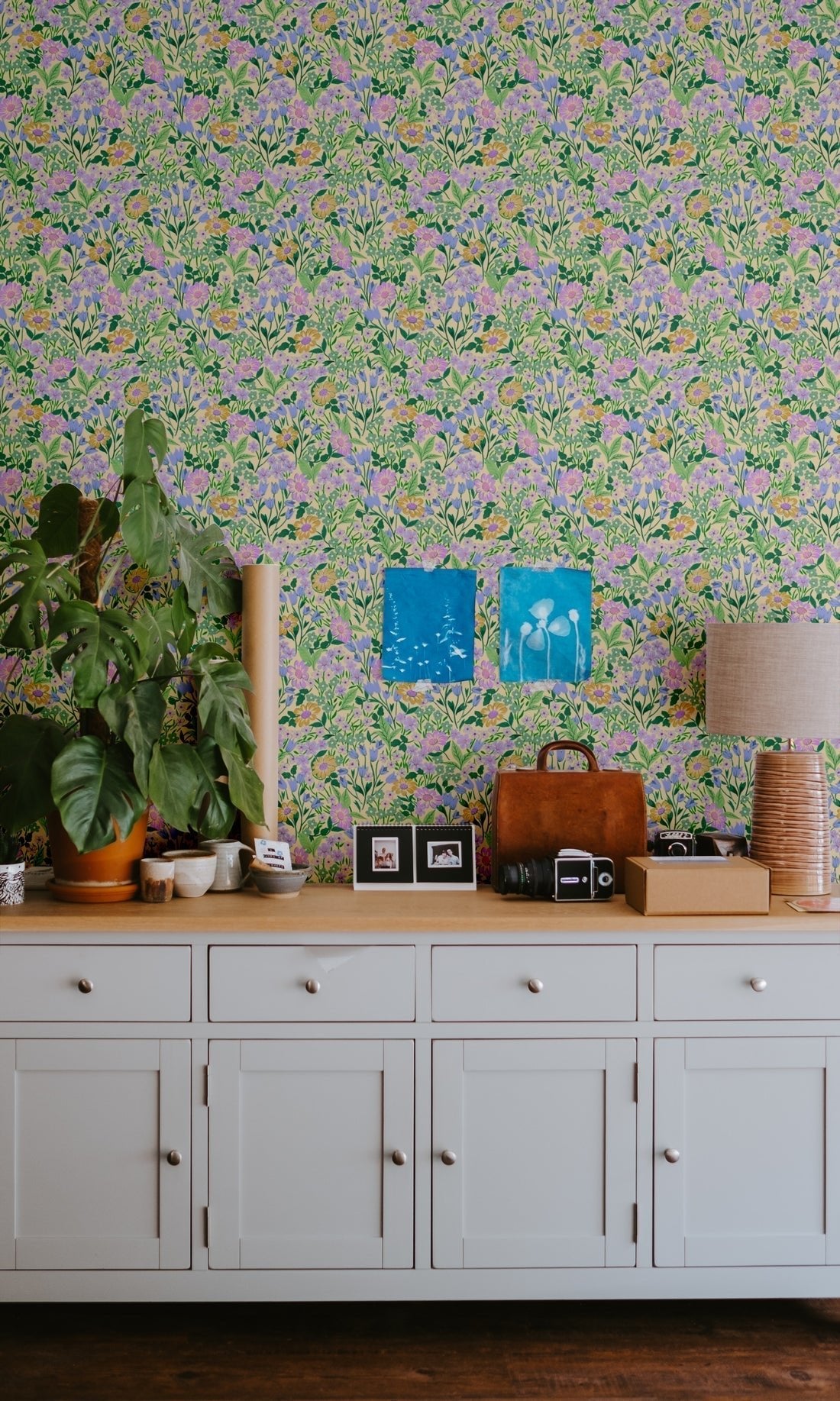 Lola, Petit Wallpaper - Lemon - Summer Gray - Premier Wallcovering