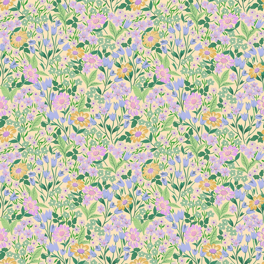 Lola, Petit Wallpaper - Lemon - Summer Gray - Premier Wallcovering