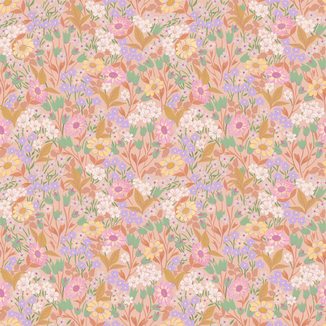 Lola, Petit Wallpaper - Apricot - Summer Gray - Premier Wallcovering