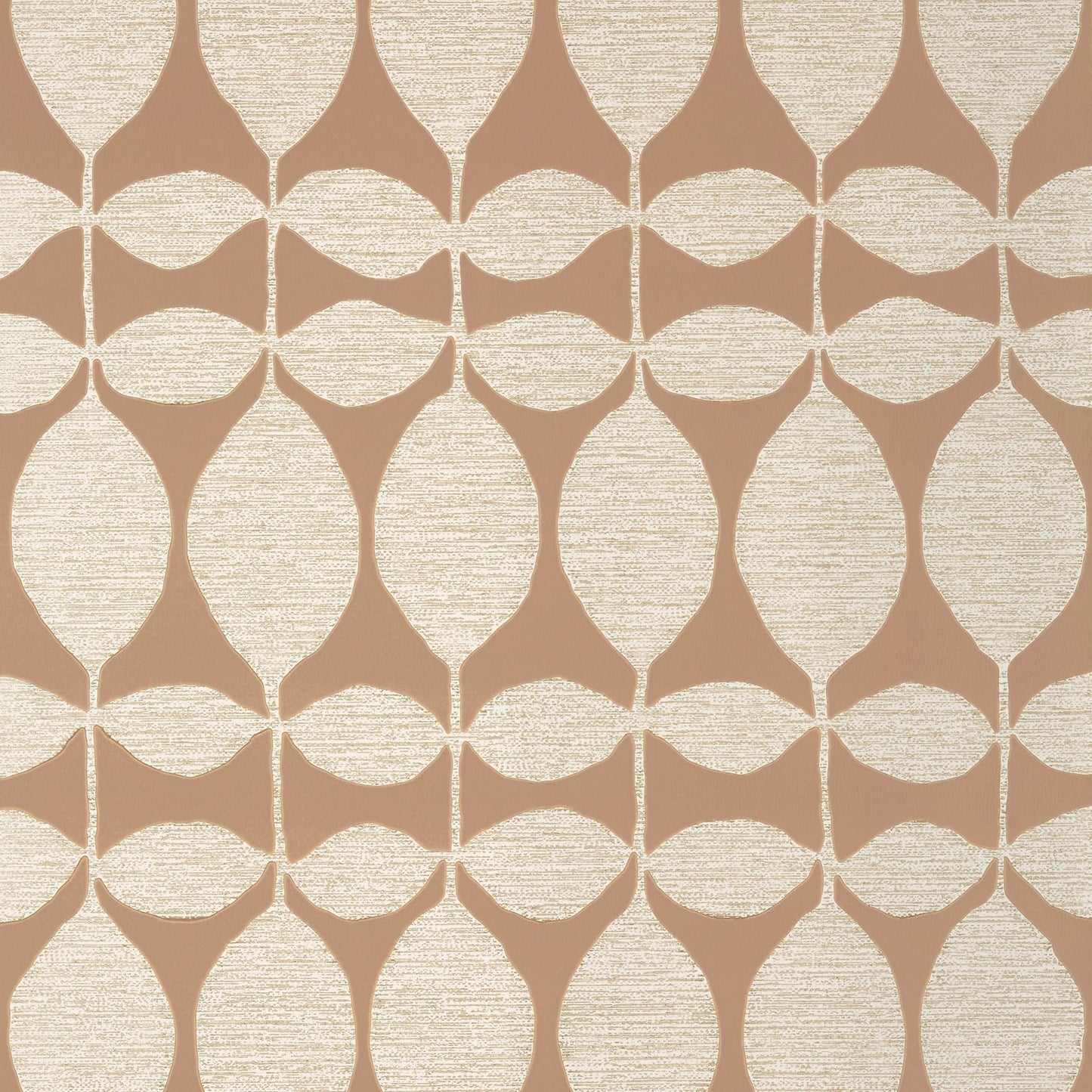 Lola Wallpaper - Metallic Pewter on Rust - Thibaut - T41046 - Premier Wallcovering