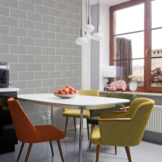 London Tile Glitter Wallpaper - Grey - Crown - M1123 - Premier Wallcovering