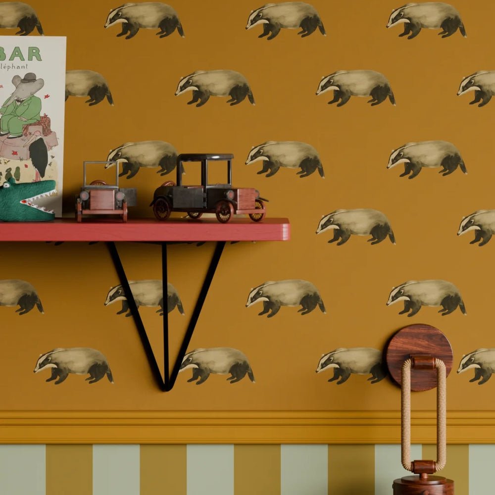 Lord Brocktree Wallpaper - Mustard - LAN100204 - Lucie Annabel - Premier Wallcovering