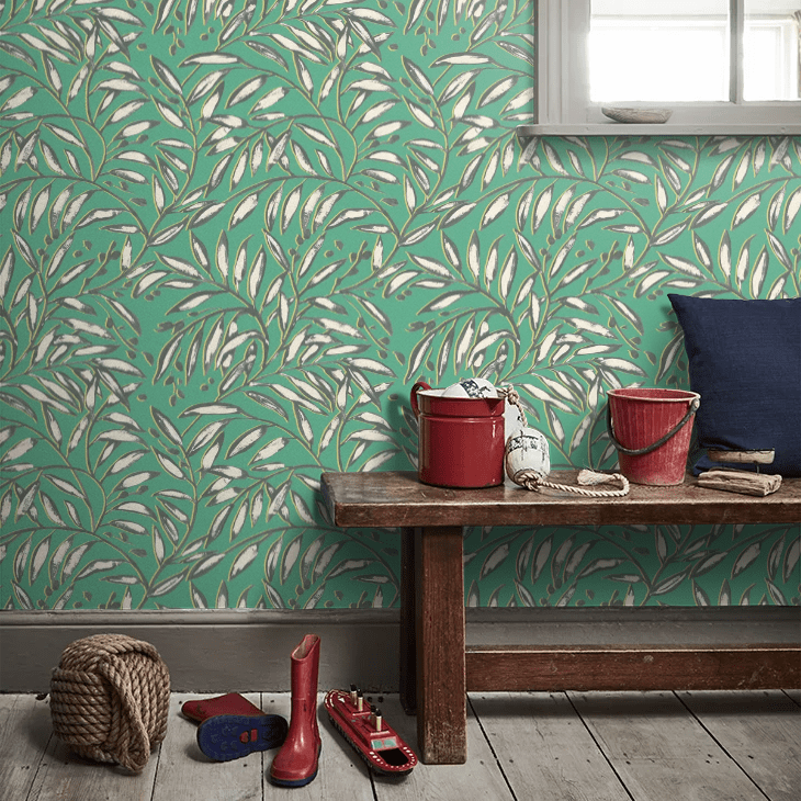 Lorena Vine Wallpaper - Emerald - Ohpopsi - RON50111W - Premier Wallcovering