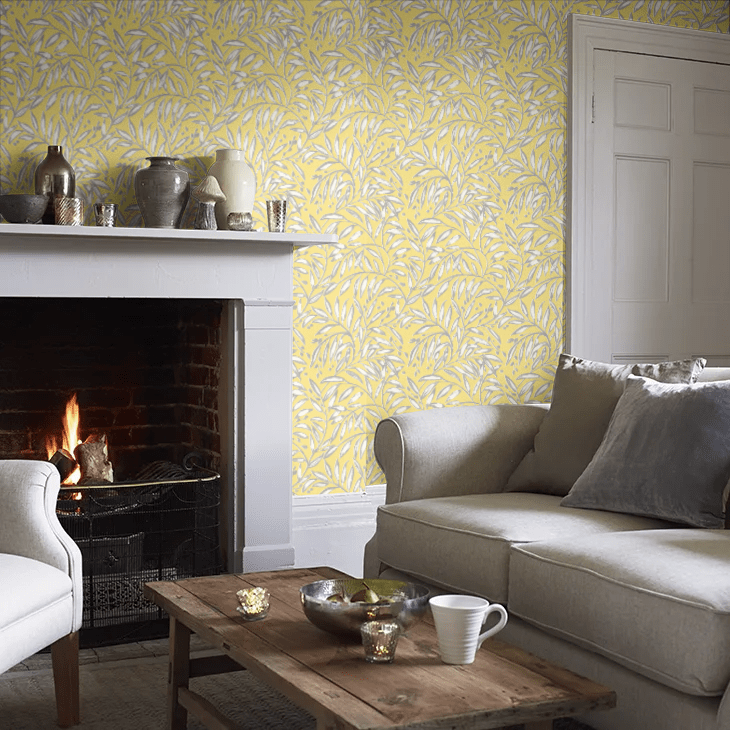 Lorena Vine Wallpaper - Sunshine - Ohpopsi - RON50115W - Premier Wallcovering