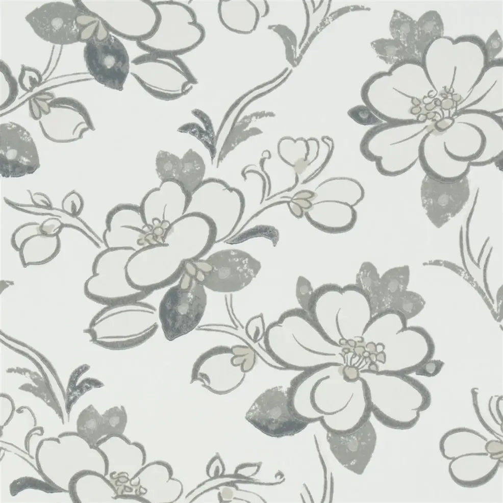 Lotus Flower Wallpaper - Slate - P571/03 - Designers Guild - Premier Wallcovering