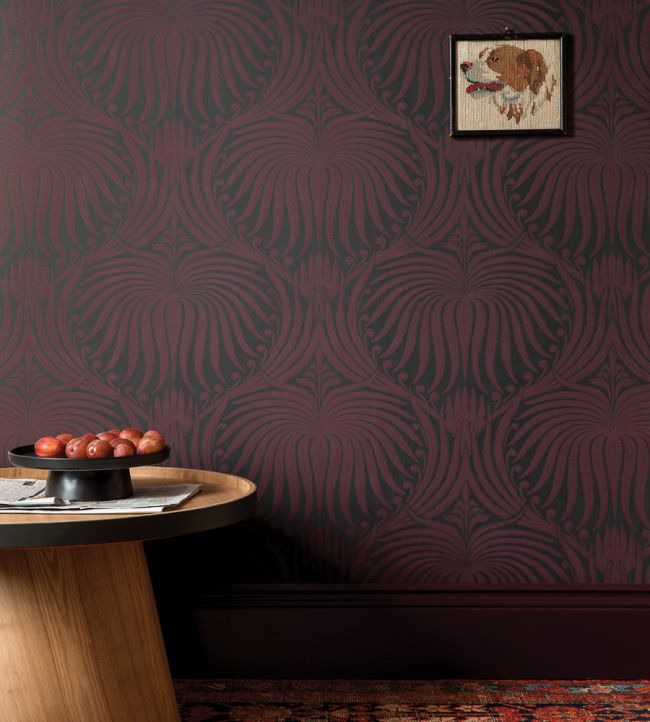 Lotus Wallpaper - Brinjal - 2065 - Farrow & Ball - Premier Wallcovering