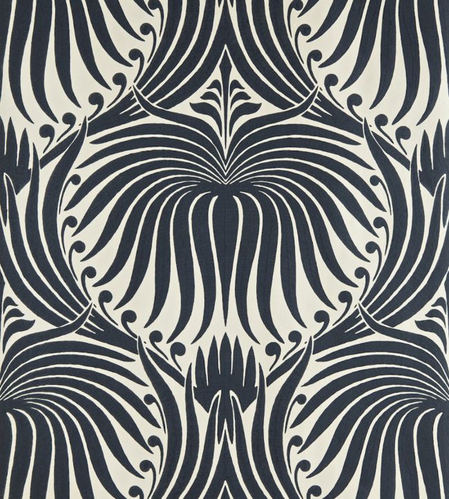 Lotus Wallpaper - Off - Black - 2019 - Farrow & Ball - Premier Wallcovering