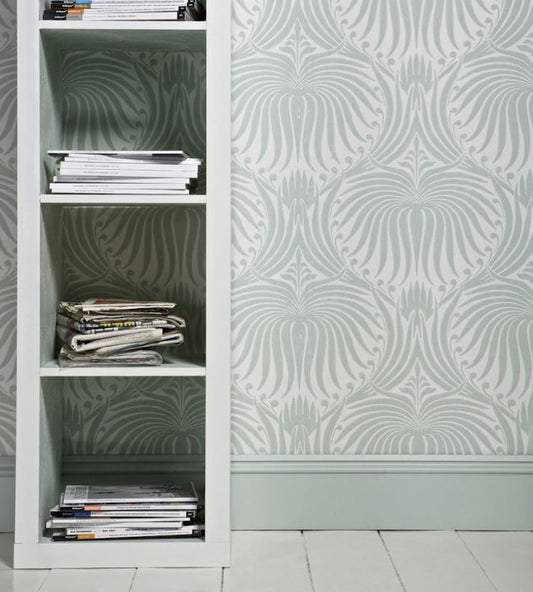 Lotus Wallpaper - Pavilion Blue - 2051 - Farrow & Ball - Premier Wallcovering