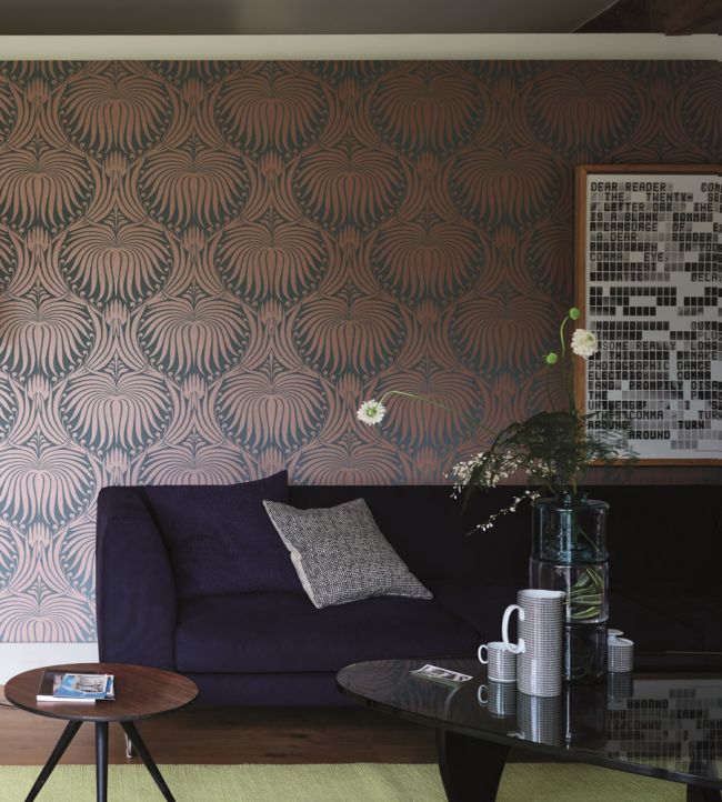 Lotus Wallpaper - Copper - 2071 - Farrow & Ball - Premier Wallcovering