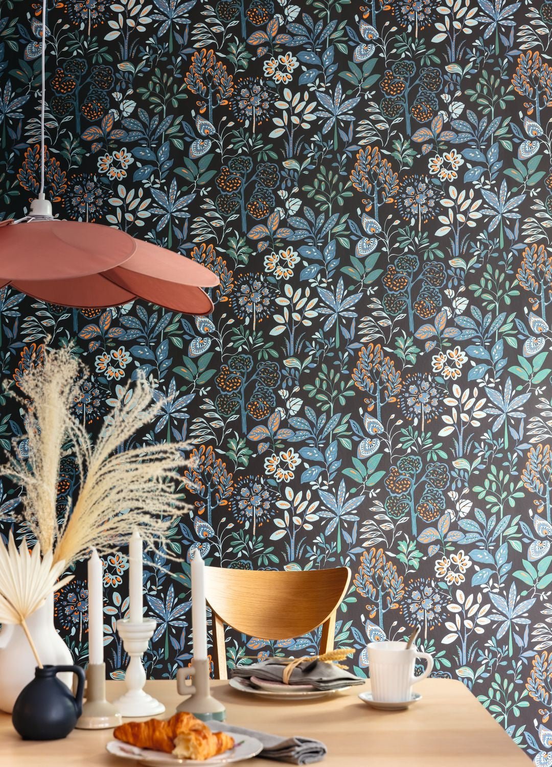 Louise Wallpaper - Noir Ocre - Caselio - 103112130 - Premier Wallcovering