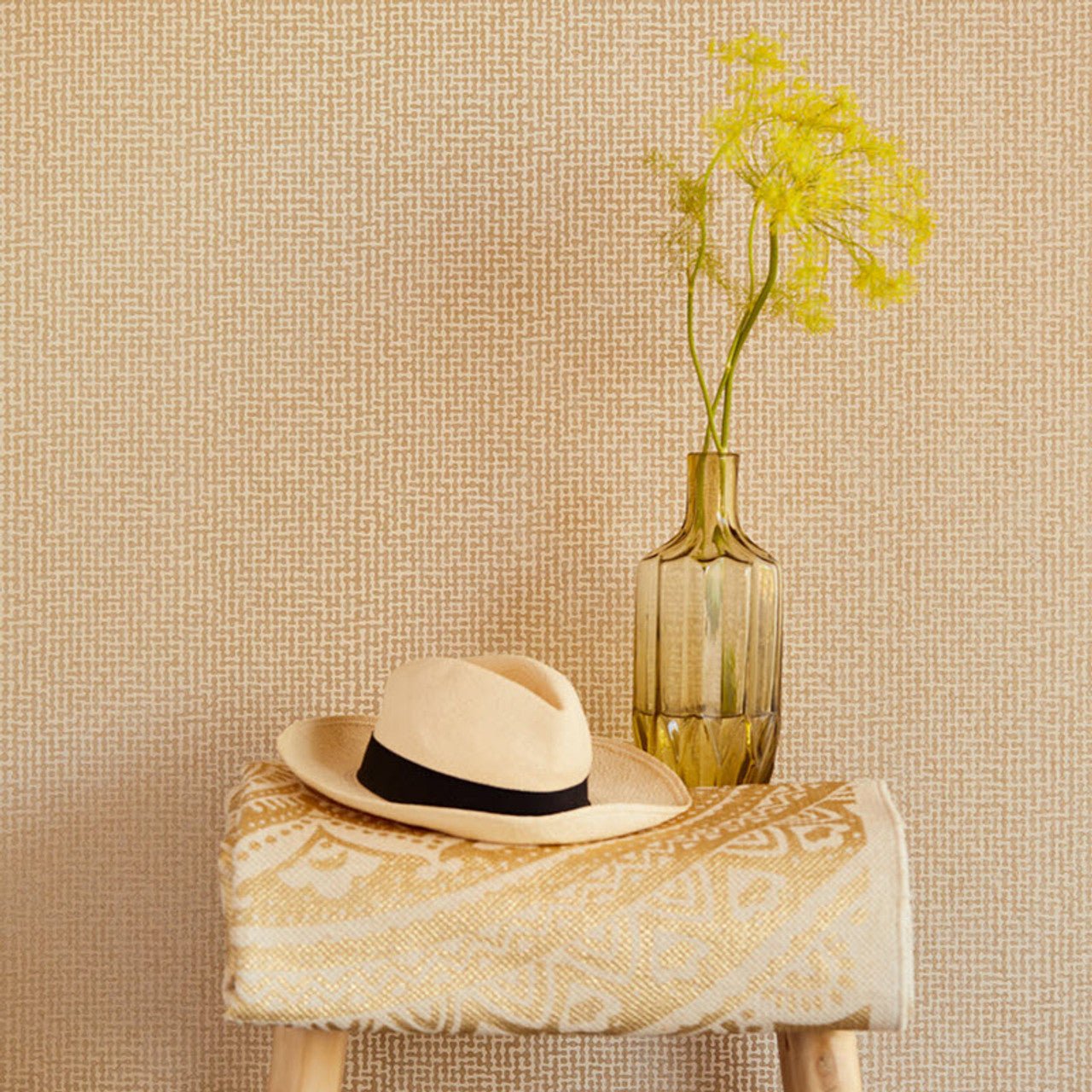 Lounge Contemporary Wallpaper - Gold - Eijffinger - 388725 - Premier Wallcovering