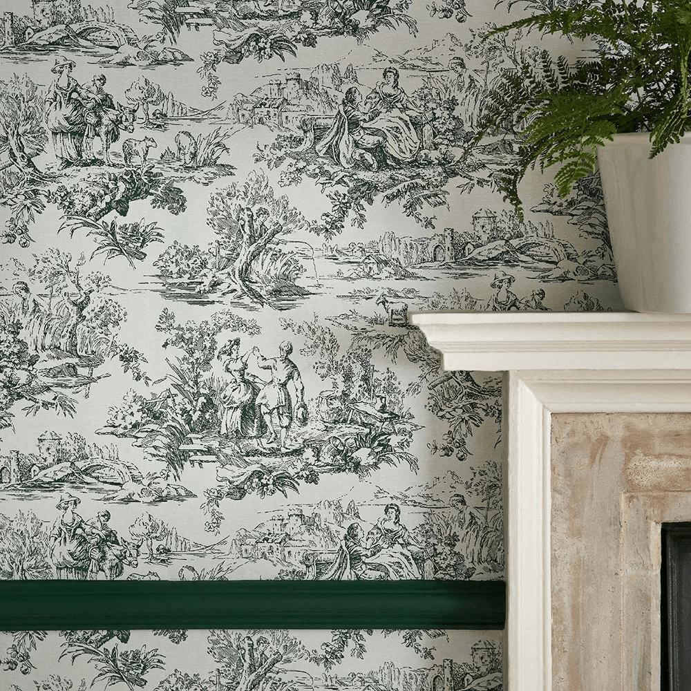 Lovers Toile Wallpaper - Puck - Little Greene - 0263LOPUCKZ - Premier Wallcovering