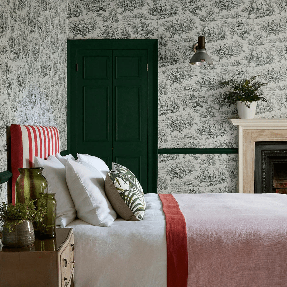 Lovers Toile Wallpaper - Puck - Little Greene - 0263LOPUCKZ - Premier Wallcovering