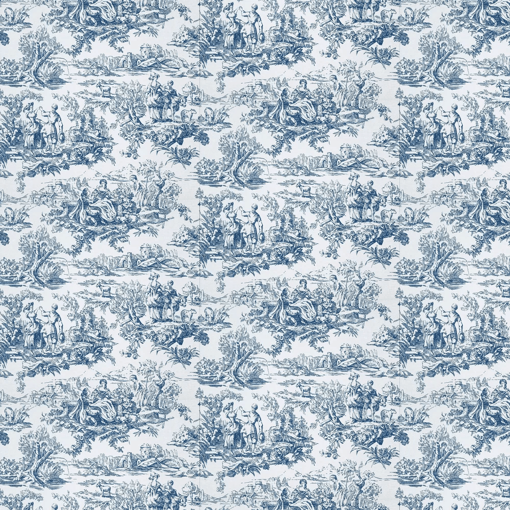 Lovers Toile Wallpaper - Mazarine - Little Greene - 0263LOMAZAR - Premier Wallcovering