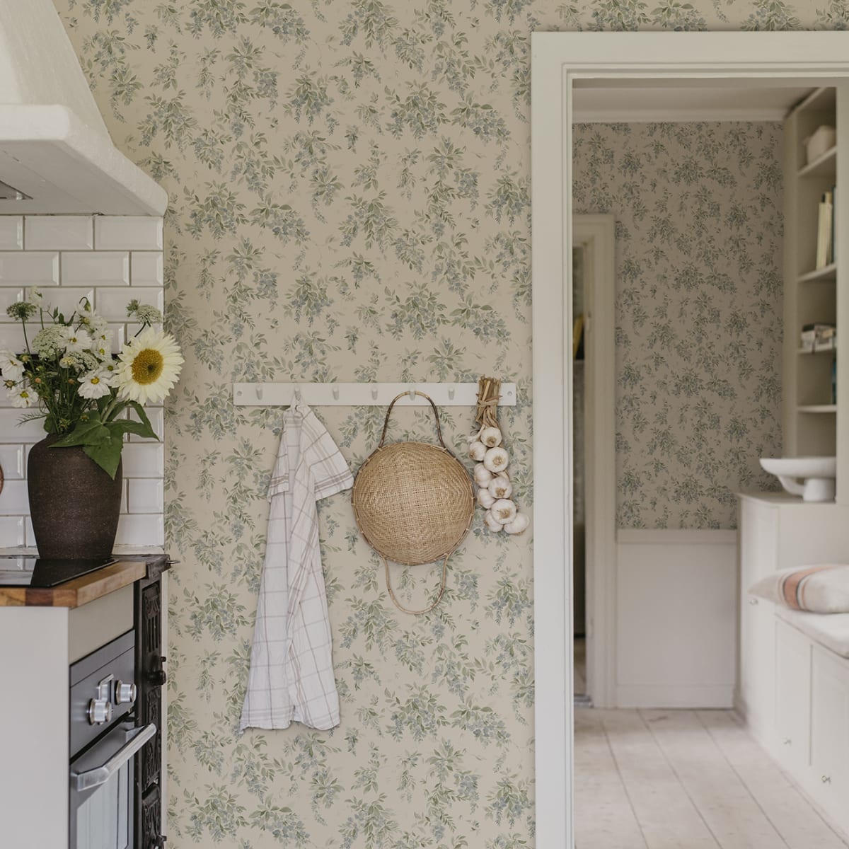 Lovisa Wallpaper - Blue - Sandberg - S10507 - Premier Wallcovering