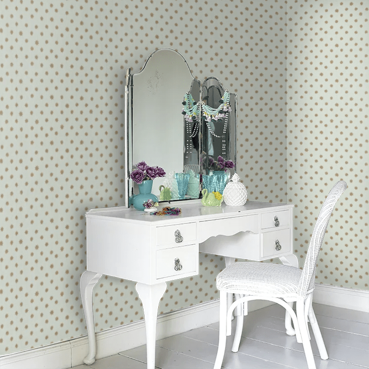 Lower George Street Wallpaper - Gold / Duck Egg - Little Greene - 0273LGBERYL - Premier Wallcovering