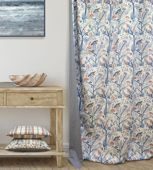 Lulworth Fabric - Blue/ Red - Baker Lifestyle - pp50502.1.0 - Premier Wallcovering